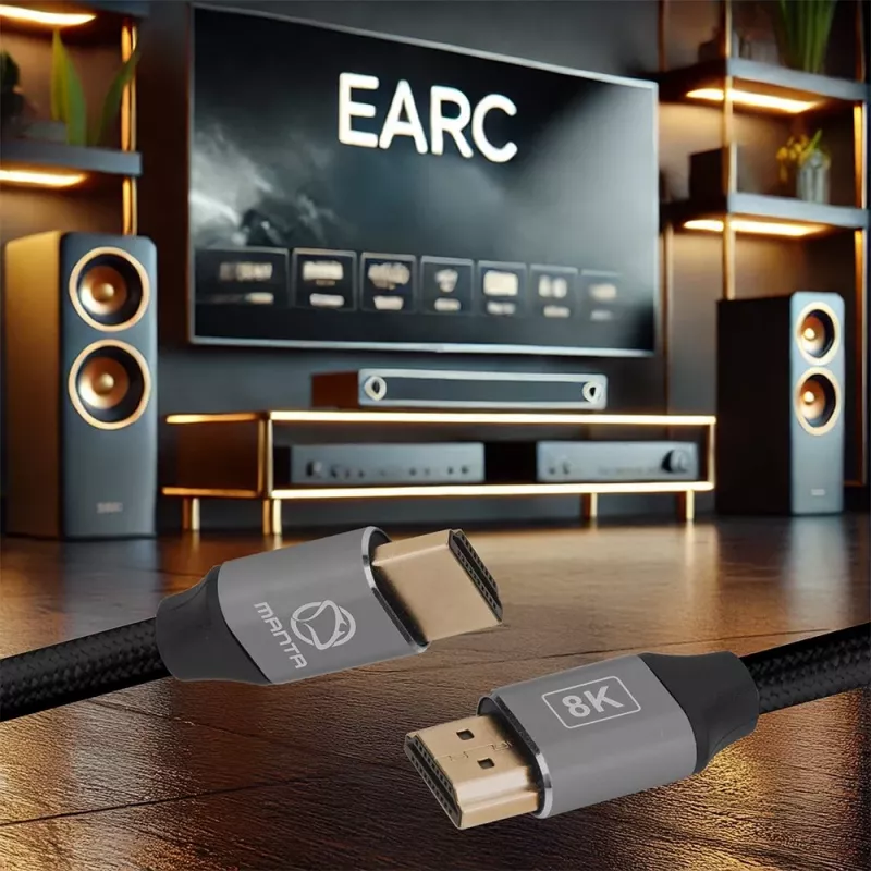 HDMI kabelis MANTA HDMI-3MC 3 m – atbalsta līdz 8K izšķirtspējai