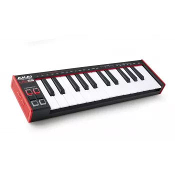 AKAI LPK25 MKII 25 taustiņu USB miniatūra MIDI tastatūra — oktāvas pārslēgšana, arpedžators, 6 pogas, sarkana