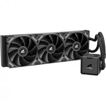 Viss-vienā CPU šķidruma dzesētājs Sharkoon S40, 360 mm radiators, Melns