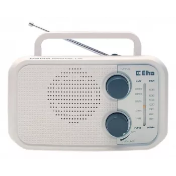 Radio Eltra DANA balts – pārnēsājams analogais radio, kompakts galda dizains