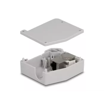 DeLOCK DIN sliedes adapteris RJ45 ligzda - RJ45 ligzda Cat.6A Pelēks