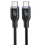 USB-C uz USB-C 60W Glamour kabelis 1.5m melns