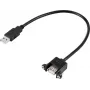 Renkforce USB kabelis USB 2.0 USB-A spraudnis, USB-A ligzda 0,25 m Melns montāžai, skrūvējams RF-5720402
