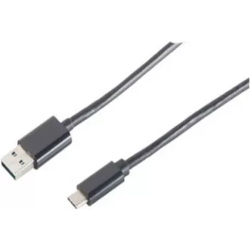 USB kabelis ShiverPeaks BS14-10005 1m USB-A uz USB-C melns