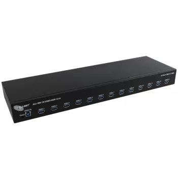 USB centrmezgls ALLNET ALL-RM-19-USB3-HUB-13-A — 13 portu USB 3.0 plaukta centrmezgls, 48.30 cm