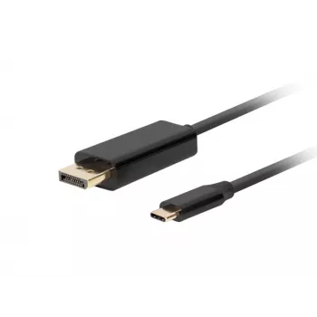 USB-C uz DisplayPort adaptera kabelis Lanberg CA-CMDP-10CU-0018-BK Melns 1,8 m