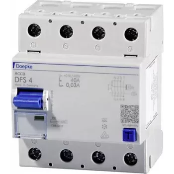 DOEPKE RCD noplūdes slēdzis 25A DFS4A025-4/0,03-A Tips A 4-polīgs 30mA 230/400V DFS4-025-4/0,03-A (09124901)