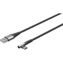 USB-C uz USB-A tekstila kabelis ar metāla spraudņiem (Space Grey/Sudrabs), 2 m