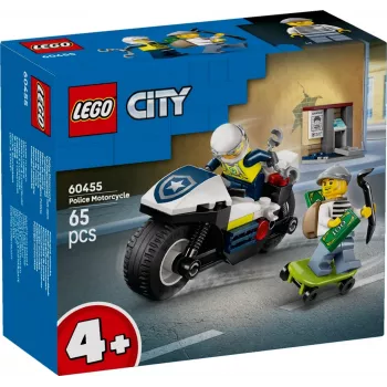LEGO City Policijas motocikla vajāšana komplekts 60455 — 65 detaļas, 2 minifigūras, vecumam no 4 gadiem