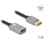 DeLOCK DisplayPort pagarinājuma kabelis 8K 60 Hz 1 m pelēks metāla bez fiksatora