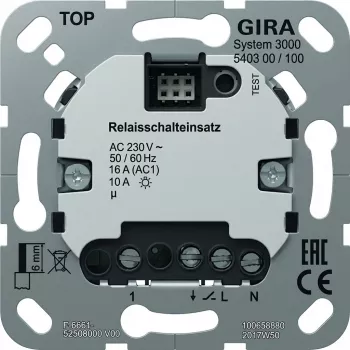 Gira System 3000 Relais Schalteinsatz 540300 — releju slēdža ieliktnis apgaismojumam un slodzēm