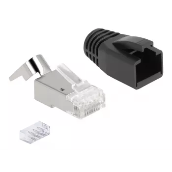 DeLOCK 66903 vadu savienotājs RJ-45 Melns Metālisks Tēviņš 25 gab.