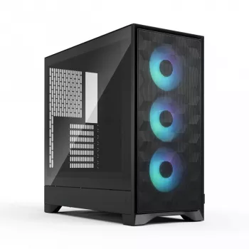 Fractal Design Pop 2 Air Black Solid vidēja torņa PC korpuss — ATX atbalsts, 3x 120 mm priekšējie ventilatori, 2.5/3.5 collu disku vietas, 215×481×462 mm