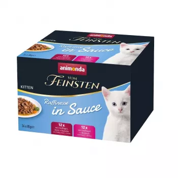 Slapjā barība kaķēniem Animonda Vom Feinsten Kitten pilnvērtīga maltīte – 24 x 85 g paplātes
