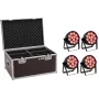 LED prožektoru komplekts EUROLITE 4C-12 Silent Slim 4x ar transporta koferi