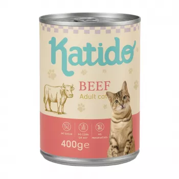 KATIDO liellopu gaļa - slapjā kaķu barība - 400g