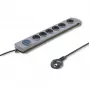 Pārsprieguma aizsargs Qoltec 50165 Pelēks 6 AC kontaktligzdas 230 V 1.8 m