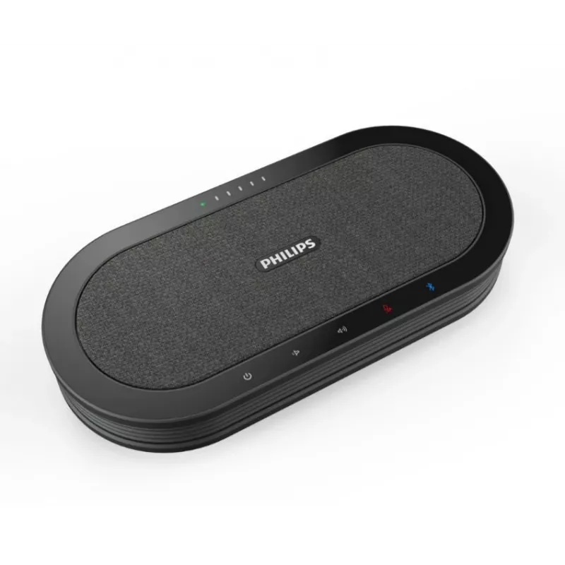 Philips PSE0501 Smart Meeting bezvadu konferenču mikrofons ar Sembly sapulču asistentu, USB-C, melns/pelēks