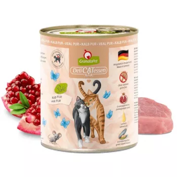 Slapjā barība kaķiem Fox4Pets DeliCATessen Pur Teļa gaļa 800 g kārba, pieaugušiem, pilnvērtīga, hipoalerģiska, bez lipekļa un sojas