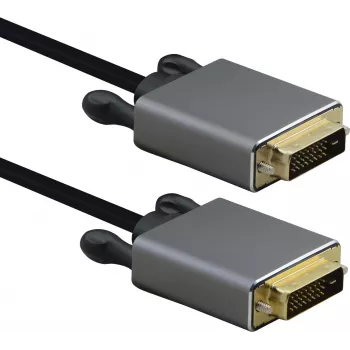 DVI kabelis Helos Premium DVI-D 24+1 vīriešu-vīriešu 5 m, melns, 4K@60Hz