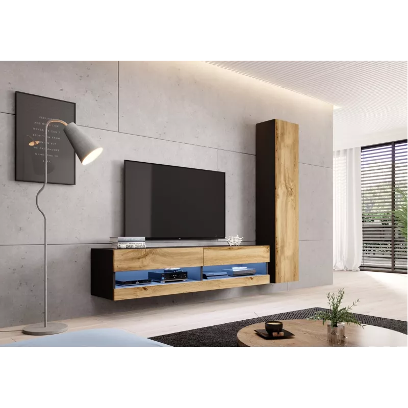 Cama slēgts Skapis VIGO '180' 180/40/30 melns/votana ozols