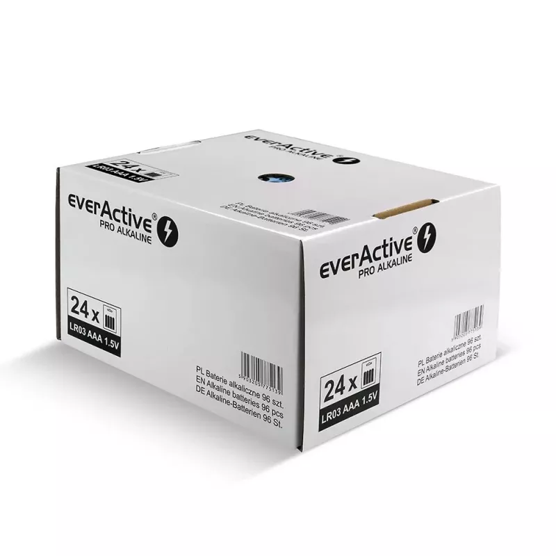 Alkaline baterijas everActive AAA LR03 1,5V 96 gab. iepakojums