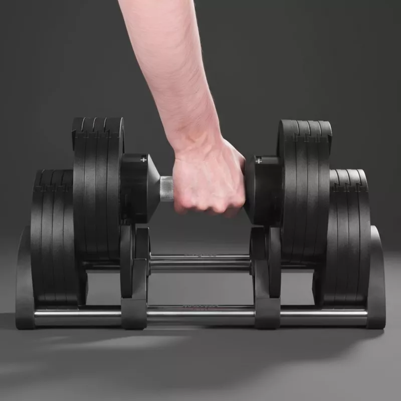 Pielāgojams čuguna hantelis Rebel Active 36 kg, automātiskais 2 kg solis