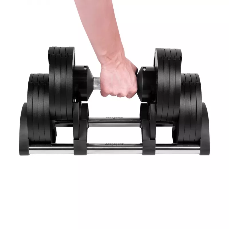 Pielāgojams čuguna hantelis Rebel Active 36 kg, automātiskais 2 kg solis