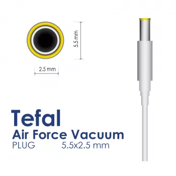 Akyga AK-PD-21 barošanas adapteris Tefal / Rowenta putekļu sūcējiem 29 V / 0,75 A, 21,75 W, 5,5 x 2,5 mm, 1,8 m, balts