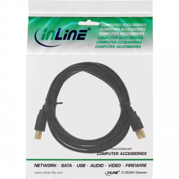 Microconnect USBAB5G USB kabelis USB 2.0 5 m USB A USB B Melns