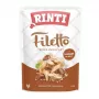 Slapjā suņu barība RINTI Filetto vistas fileja ar jēra gaļu 100 g paciņa, pilnvērtīga pieaugušo barība, 14% olbaltumvielas, 1% tauki, 82% mitrums