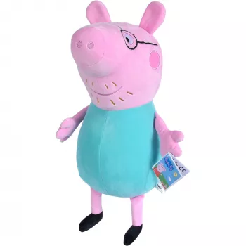 Mīkstā rotaļlieta SIMBA Peppa Pig Tētis Cūka, 37 cm, plīša figūra glāstīšanai un spēlēm