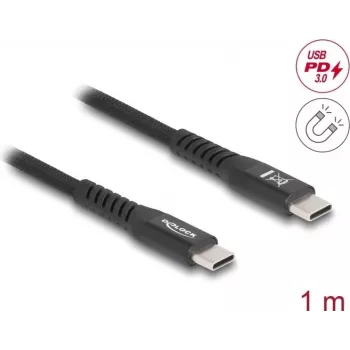 USB kabelis DeLOCK 81119 USB 2.0 1m USB C Melns