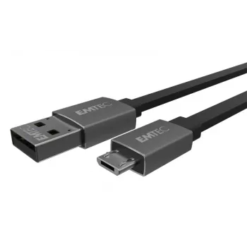 USB kabelis Emtec T700B 1,2m USB A Micro-USB B Melns