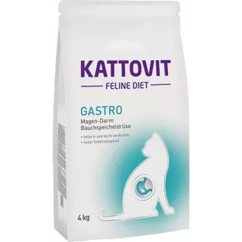 Sausā kaķu barība KATTOVIT Gastro Adult Vegetable 4 kg — gremošanas atbalsts, dārzeņu garša, 32% olbaltumvielu