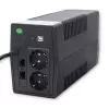 Qoltec Monolith UPS Double-conversion Online 0.65 kVA 360 W 2 AC izejas