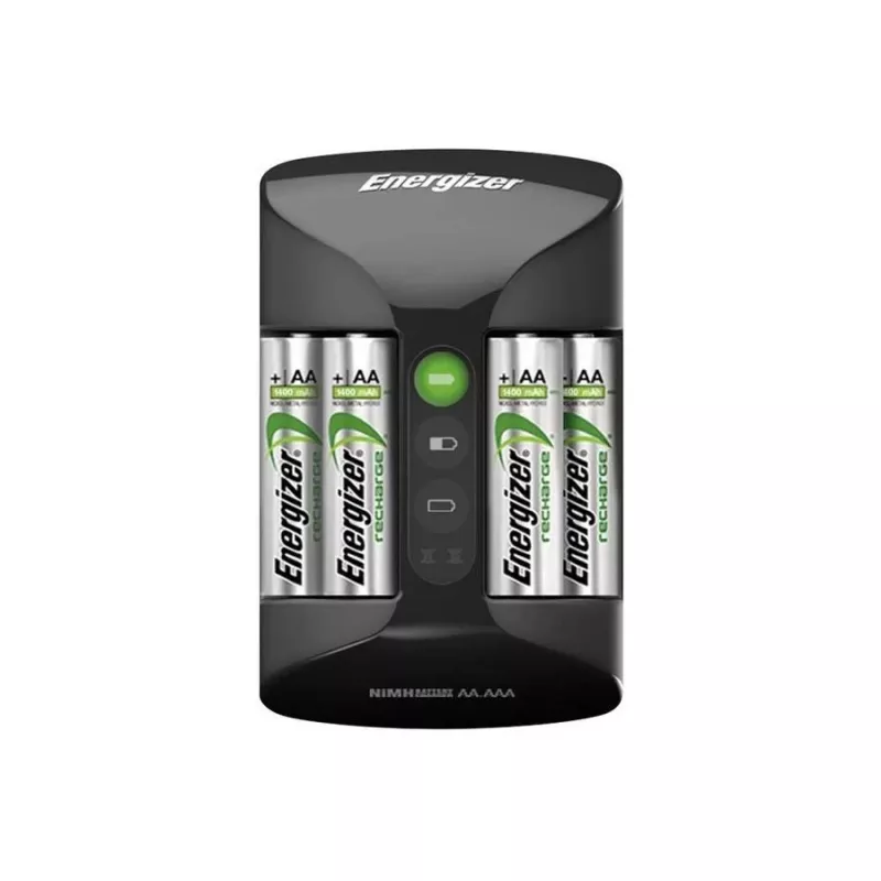 Bateriju lādētājs Energizer Pro Charger AC 4 sloti AA/AAA NiMH, 100–240V, iekļautas 2000 mAh baterijas
