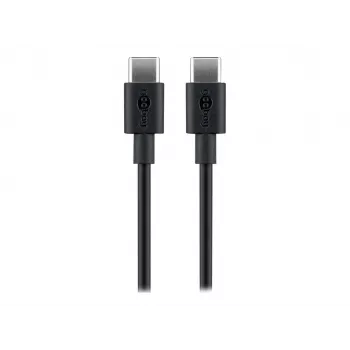 Wentronic goobay USB-C kabelis - USB-C (vīriešu) uz USB-C (vīriešu) - USB 2.0 3 A - 0,5 m - Melns (66316)