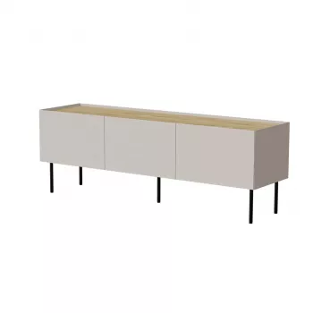 TV skapis Cama Meble FELLINI 150x40x52 cm, smilškrāsas rāmis, eļļots ozola virsma