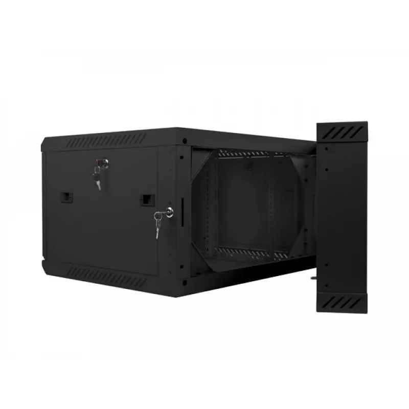 Sienas stiprinājuma skapis LANBERG WF02-6606-10B 6U 600x374.3x600 mm nerūsējošais tērauds melns