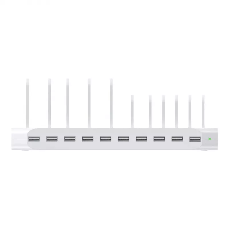 Unitek uzlādes stacija 10X USB 2.4A 60W Balta