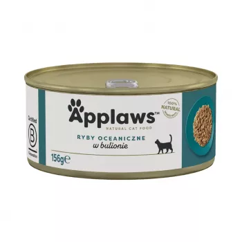 APPLAWS Okeāna zivs buljonā - slapjš kaķu barība - 156g