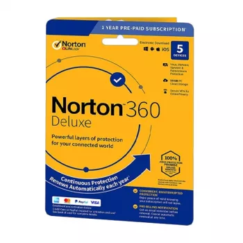Norton 360 Deluxe | 5 ierīces | 1 gads | 50 GB mākoņkrātuve | ES | NAV ABONEMENTS