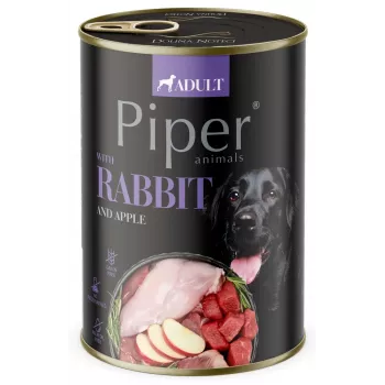 Slapjā suņu barība Dolina Noteci Piper Animals Trusis un Ābols 800 g, pieaugušiem suņiem