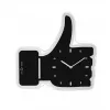 NeXtime klok 3072zw Thumbs up, 40.5x41 cm, sienas, melns/sudrabs
