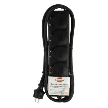 Brennenstuhl pagarinātājs IP44 4-vietīgs melns 2,0m H07RN-F 3G1,5 - 1159960