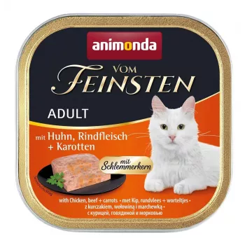 ANIMONDA Vom Feinsten Adult Chicken, beef and carrots - slapjā barība kaķiem - 100g