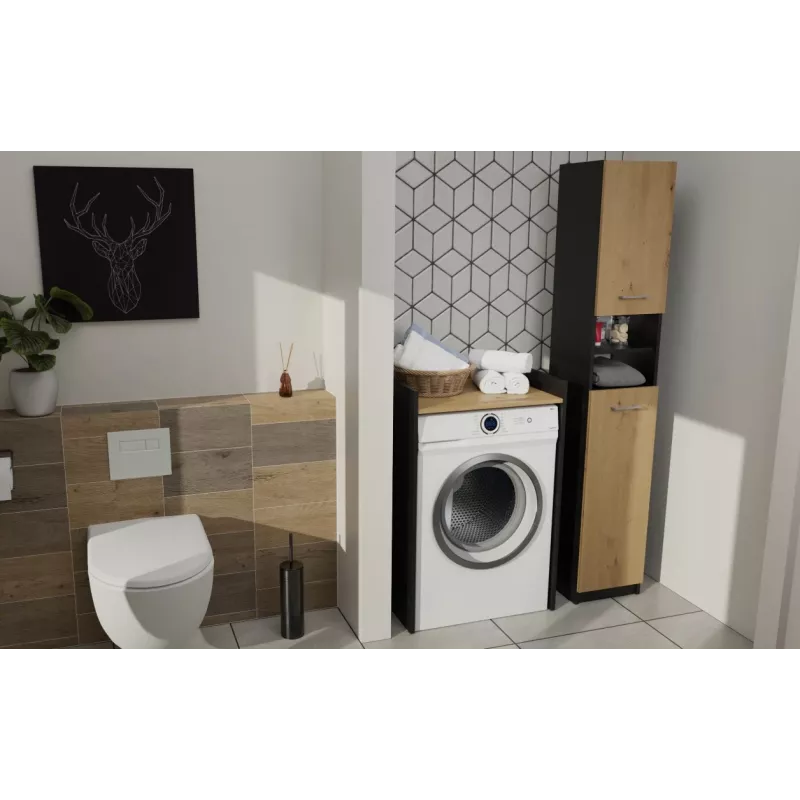 Top e shop POLA veļas mazgājamās mašīnas skapis - Antracīts / Artisan Oak