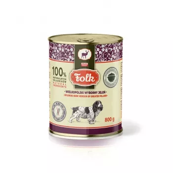 FOLK Splendid brieža gaļa no Lielpolijas - mitrā suņu barība - 800g
