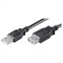 Wentronic Goobay USB 2.0 Hi-Speed pagarinātājkabelis, melns, 0,6 m - USB 2.0 spraudnis (A tips) > USB 2.0 ligzda (A tips) (68625)